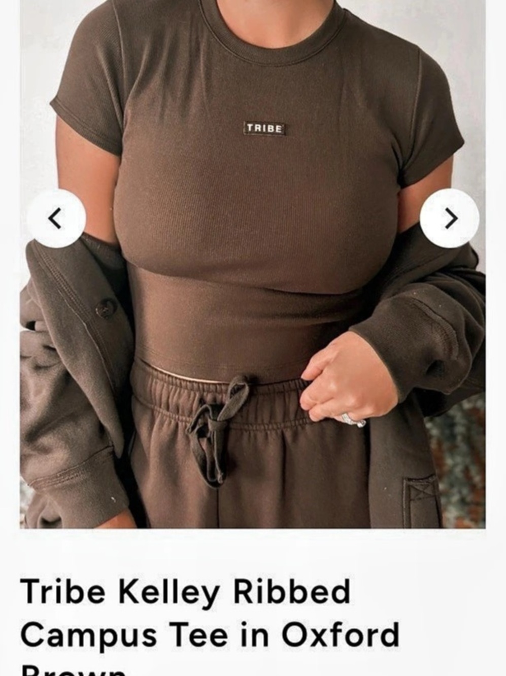 Tribe Kelley Ribbed Campus Tee Ribbed Tee in Brown Size medium Like new